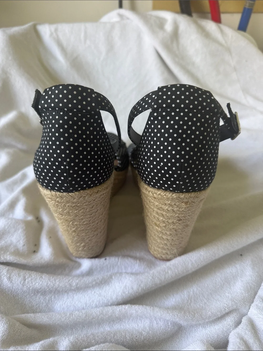 torrid Black Polka Dot Wedge Espadrille Sandals